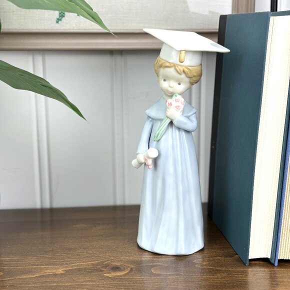 Vintage 1989 Enesco Graduation Girl Figurine by J. Tinker Ceramic Graduate Doll - Picture 1 of 11